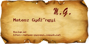 Matesz Gyöngyi névjegykártya